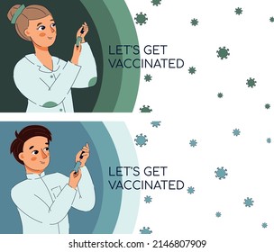 Get Vaccinated Banner COVID19 Vaccines Vector Design