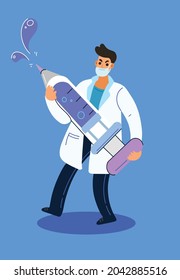 Get vaccinated safely to prevent epidemic covid 19 disease prevention measures virus nurse medical treatment illustration illustration artwork art vector cute drawing 01 [vactor]