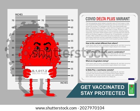 Get Vaccinated And Star Protected Concept For Covid B.1.617.2 Delta Plus Variant.
