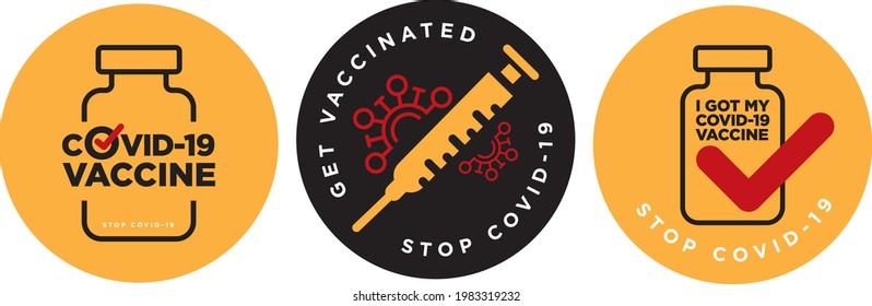 Get Vaccinated To Stop Covid-19 Signage Icon