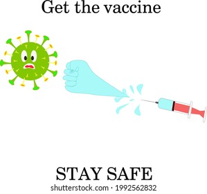 get the vaccine and stay safe Coronavirus vaccination,vaccination kills coronavirus
