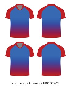 Get a vector or illustration t-shirt design template for sublimation or printing purpose. Cricket shirt template that you can use to create your own T-shirt with a seamless pattern on front and back.