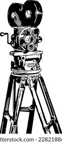 "Get the Vintage Vibe: Timeless Movie Camera Sketch for Your Home or Office"
"A Blast from the Past: Video Production Concept Art in Vintage Style"