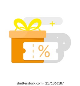 get vouchers from gift box concept illustration flat design vector eps10. modern graphic element for landing page, empty state ui, infographic, icon