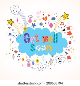 Get Well Soon Card Stock Vector (Royalty Free) 208658794 | Shutterstock