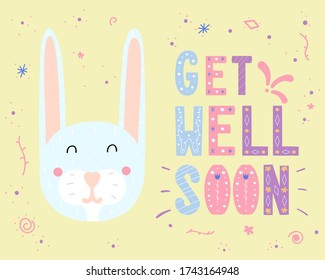 Get Well Soon Card Design Cute Stock Vector (Royalty Free) 1743164948 ...