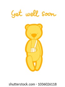 Get Well Soon Card Teddy Bear Stock Vector (Royalty Free) 1036026118 ...