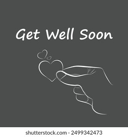 Get Well Soon Card template ilustration for your social media or printing