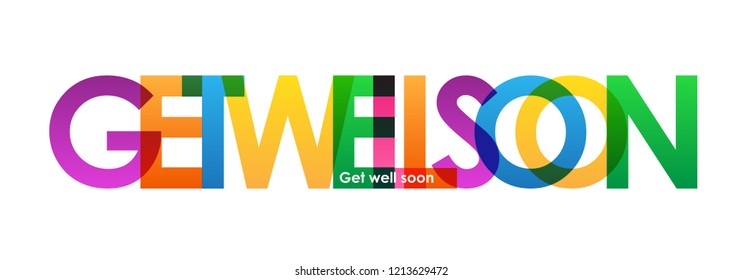 GET WELL SOON colorful letters banner