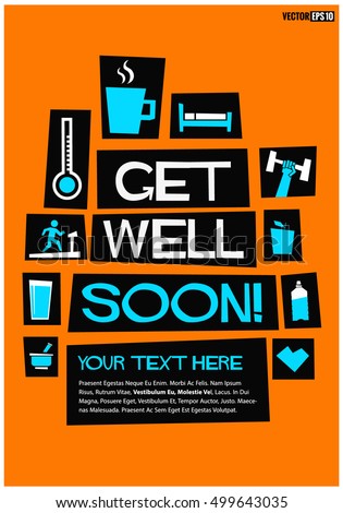 get well soon flat style vector stock vector royalty free