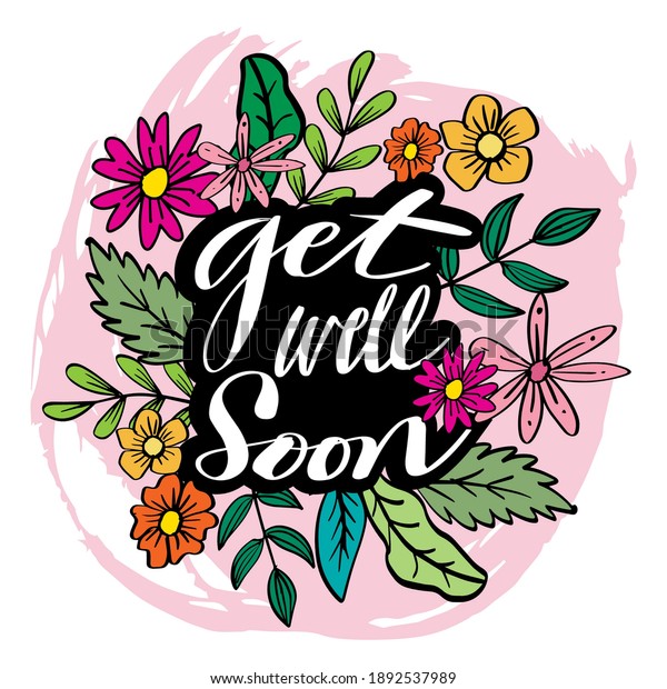 Get Well Soon Hand Lettering Greeting Stock Vector (Royalty Free ...