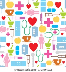 Get Well Soon illustration seamless vector pattern