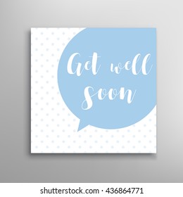 Get well soon lettering. Wish greeting vector card