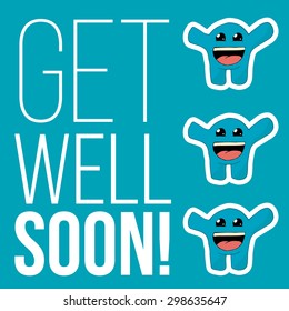 get well soon over color background