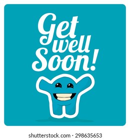 get well soon over color background