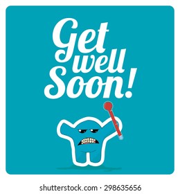 get well soon over color background