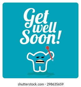 get well soon over color background