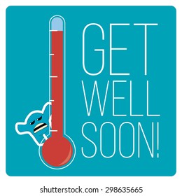 get well soon over color background