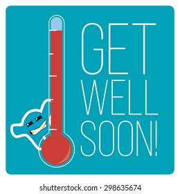 get well soon over color background