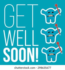 get well soon over color background