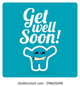 get well soon over color background