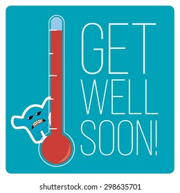 get well soon over color background