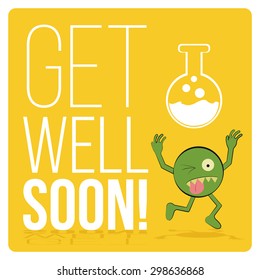 get well soon over color background