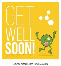 get well soon over color background