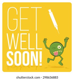 get well soon over color background