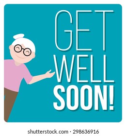 get well soon over color background