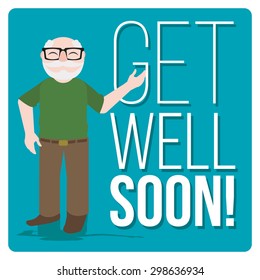get well soon over color background