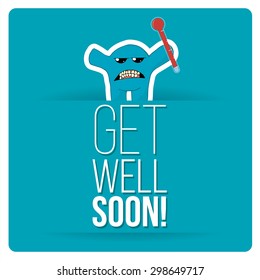 get well soon over color background