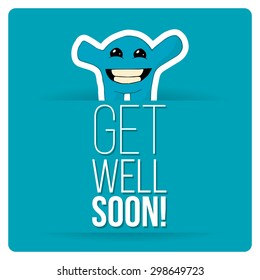 get well soon over color background