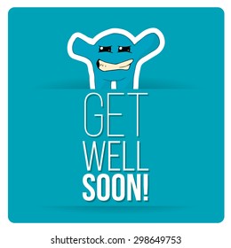 get well soon over color background