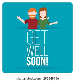 get well soon over color background