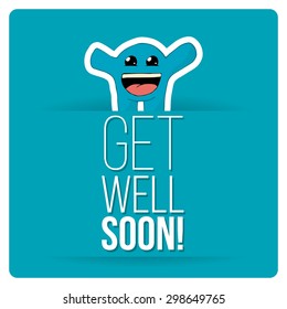 Get Well Soon Over Color Background