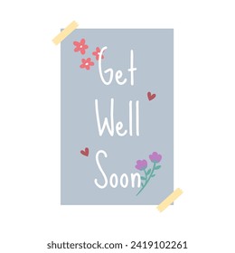 Get well soon poster banner vector