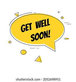 Get Well Soon Retro Speech Balloon