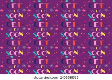 get well soon seamless  background vector pattern design.