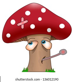 get well soon sick mushroom