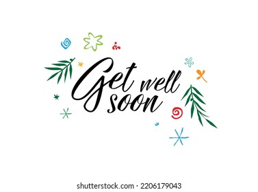 Get Well Soon Sign On White Stock Vector (Royalty Free) 2206179043 ...