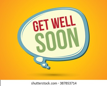 Get Well Soon Text In Balloons Graphic Vector.