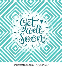 Get well soon vector text. Hand Lettering for invitation and greeting card, prints and posters. Modern calligraphic design