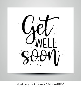 Get well soon - I will fight coronavirus STOP coronavirus (2019-ncov) - handwritten greeting card Awareness lettering phrase. Lettering for invitation and greeting card, prints and posters.