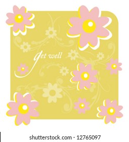 Get well vector greeting card