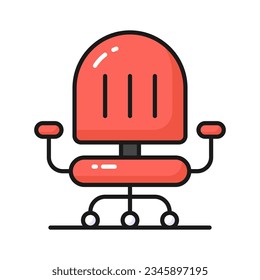 Get you hands on this catchy vector of office chair, office interior icon design