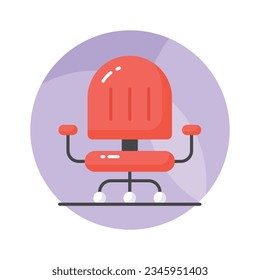 Ponle manos en este pegadizo vector de silla de oficina, diseño de iconos de interiores de oficina