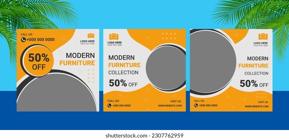 Get your bundle offer package of Modern Furniture buy two get one home delivery free special 5 sofa design element top 10 classic furniture special sofa free delivery social media post idea.