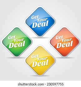 Get Your Deal Colorful Vector Icon Design