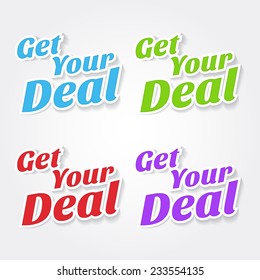 Get Your Deal Colorful Vector Icon Design
